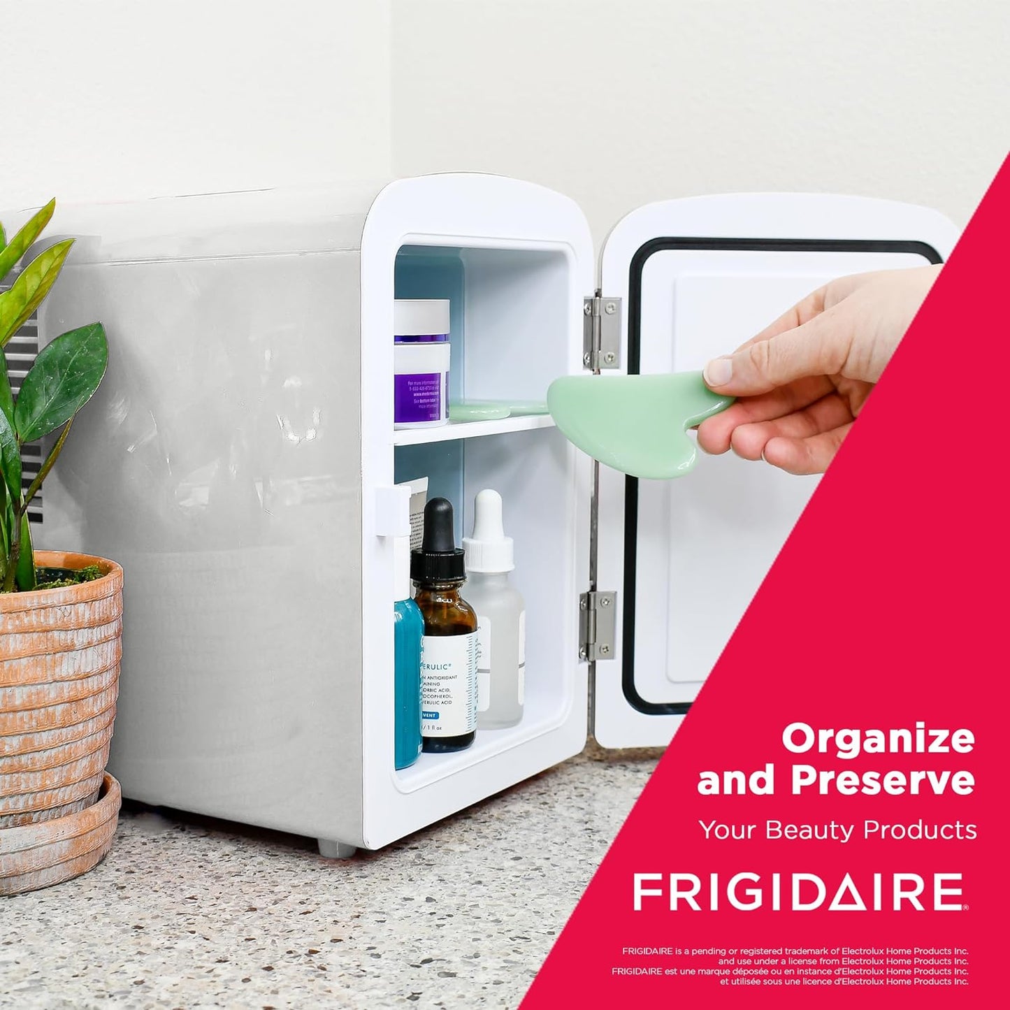 Frigidaire Retro Mini Fridge Cooler, 4L Capacity Chills 6 12oz Cans, 100% Freon-Free & Eco Friendly, Portable Fridge for Car, Office, Bedroom, Dorm Room, or Cabin - 9.84"D x 7.09"W x 10.35"H (Pink)