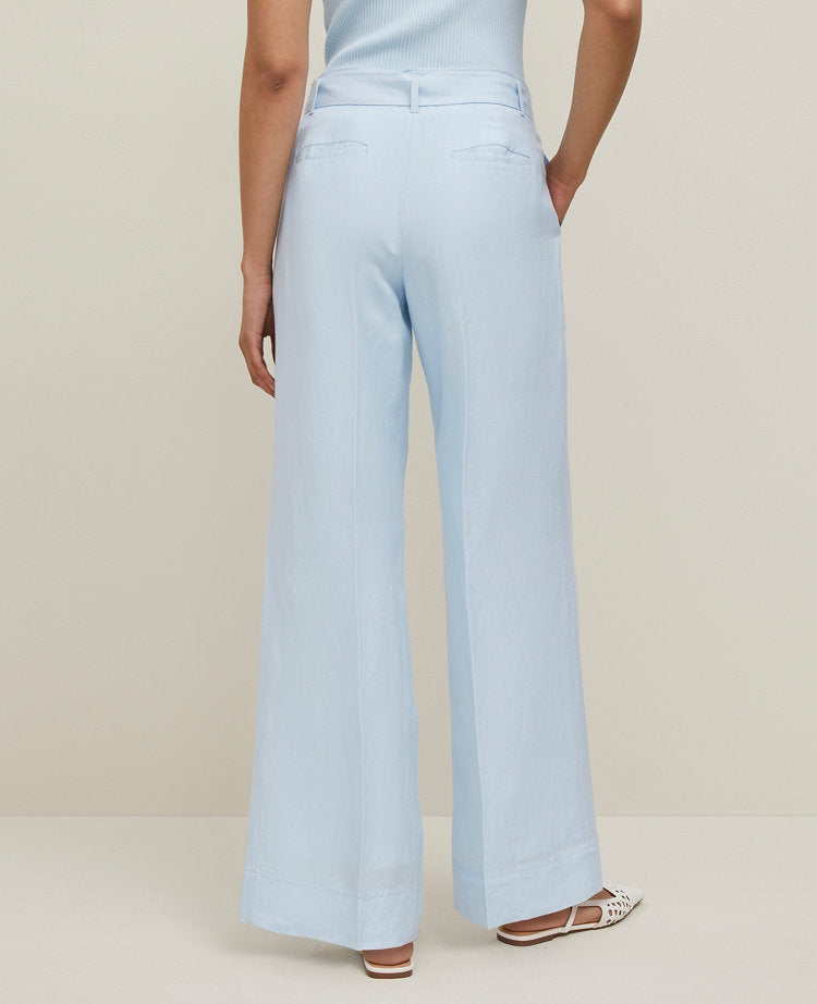 The Belted Wide-Leg Pant in Linen Blend