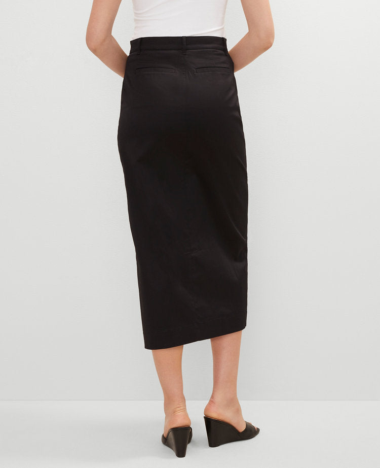 Button Front Pencil Skirt