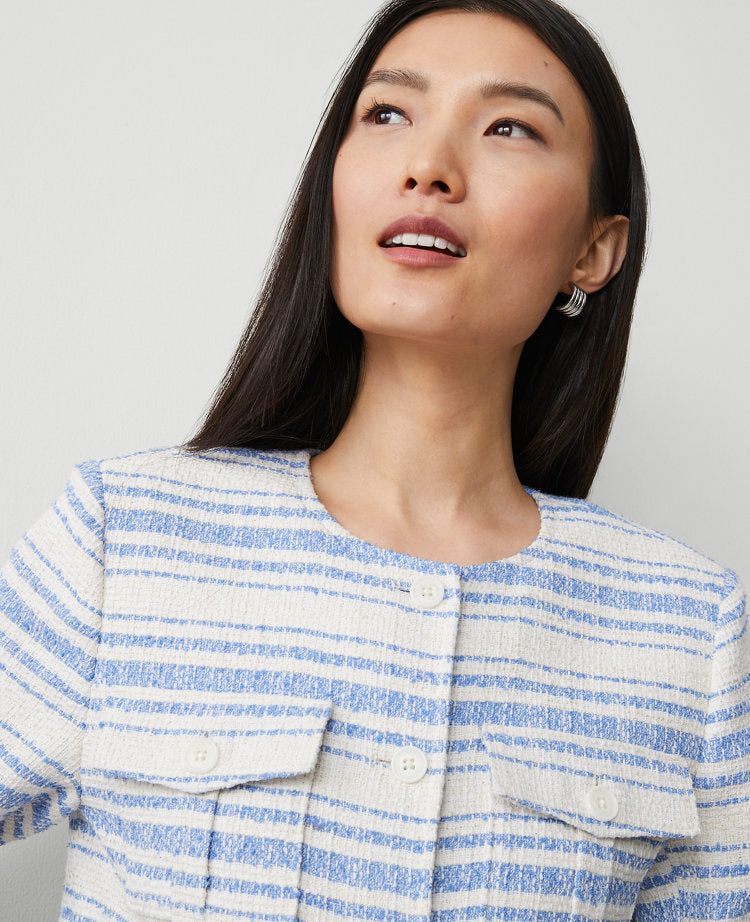 Striped Tweed Cropped Jacket