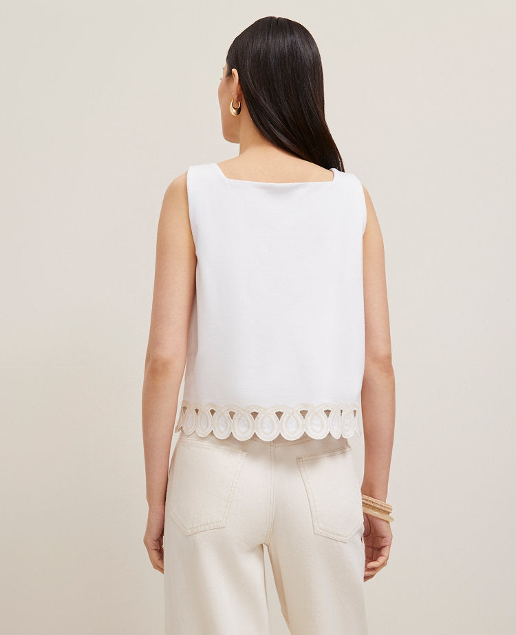 Scalloped Ponte Tank Top