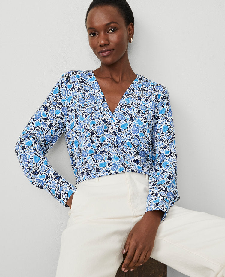 Petite Floral Mixed Media Top