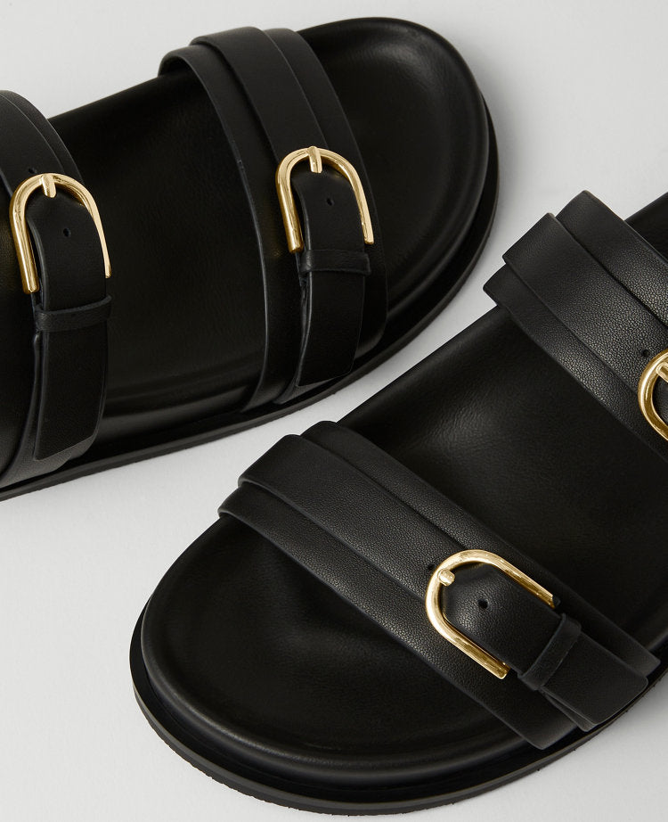 Weekend Collection Buckle Leather Sandals