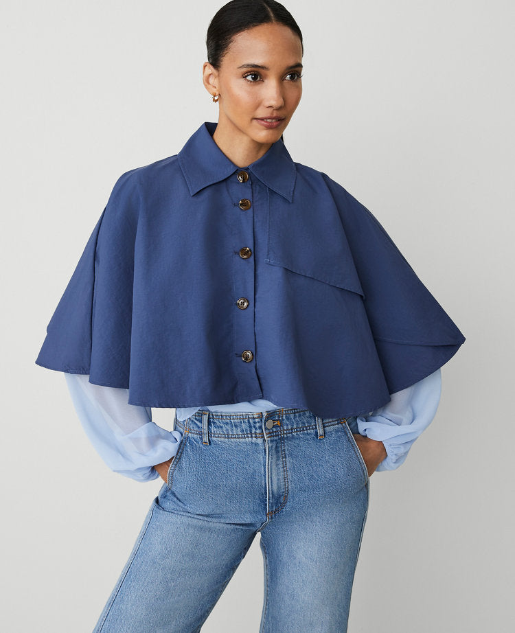 Cropped Trench Poncho