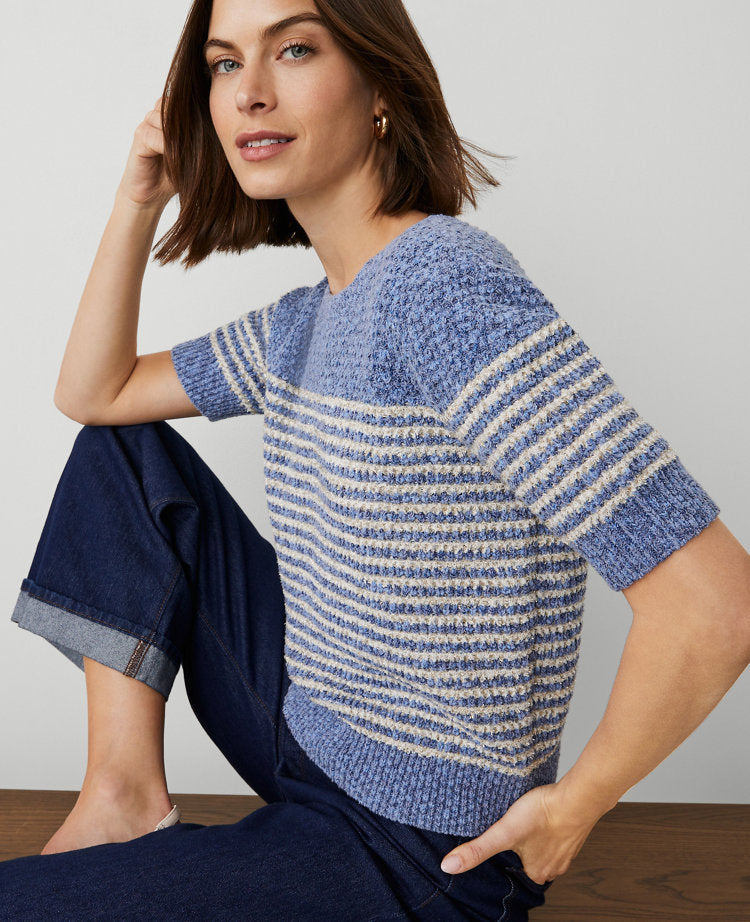 Marled Striped Sweater Tee