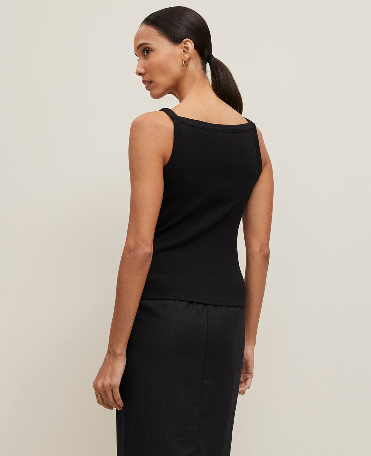 Petite Button V-Neck Tank Top