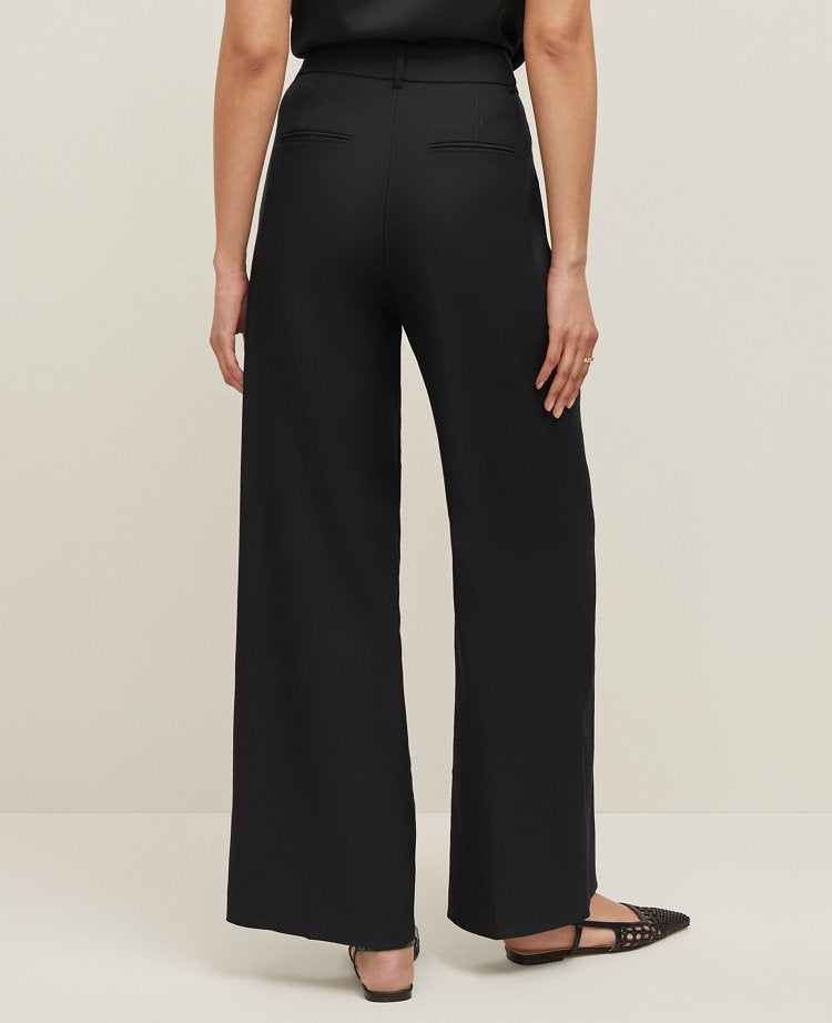 The Petite Wide Leg Pant in Linen Blend