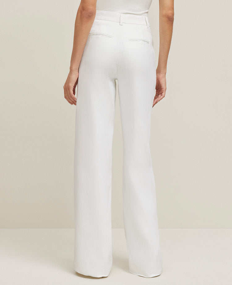 The Petite Wide-Leg Pant in Herringbone Linen Blend — Curvy Fit