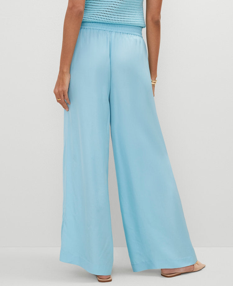 The Pull-On Wide-Leg Pant in Satin