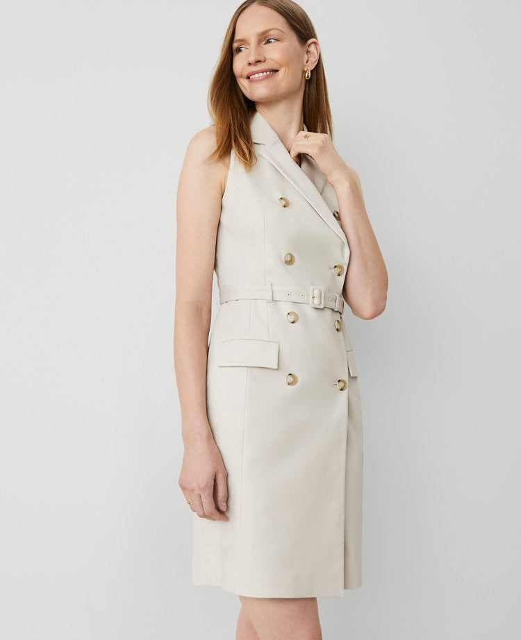 The Petite Blazer Halter Dress in Stretch Cotton