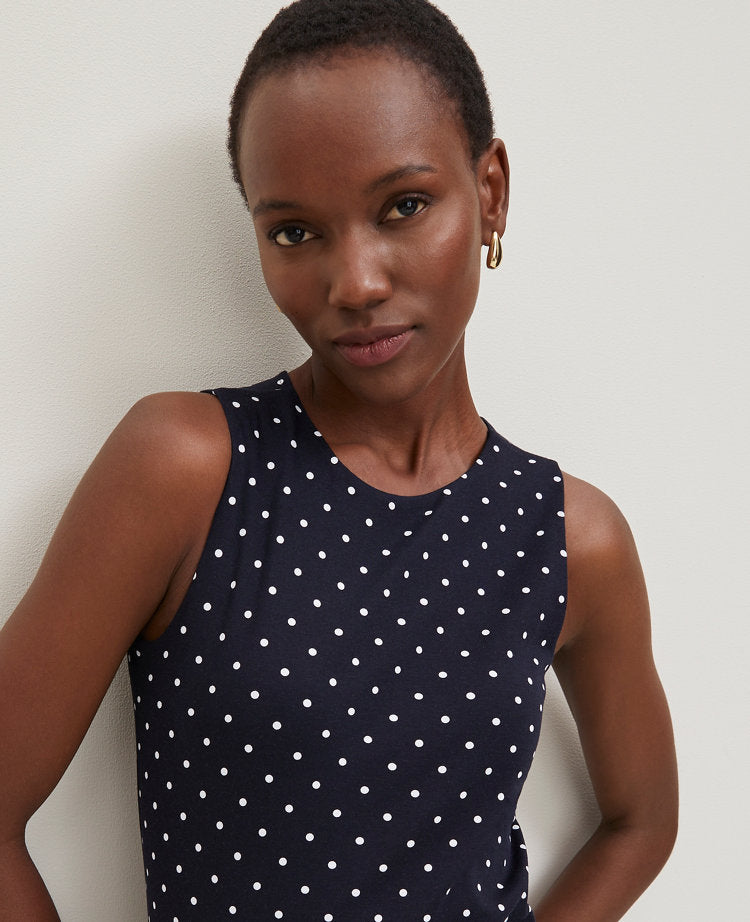 Dotted Crew Neck Shell