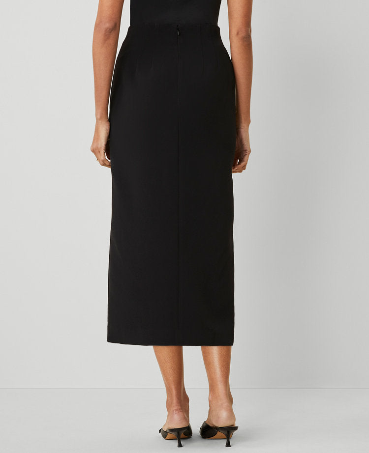 The Petite Column Maxi Skirt in Fluid Crepe