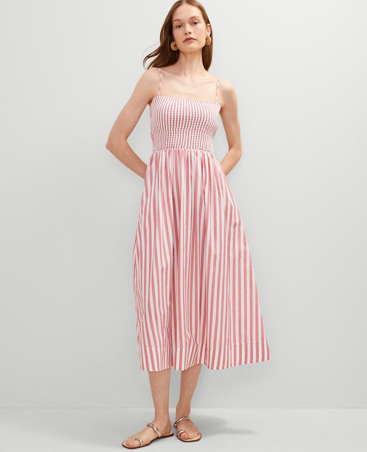 Petite Striped Maxi Flare Dress