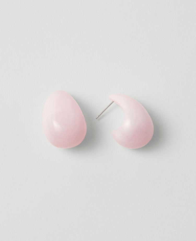 Stone Teardrop Hoop Earrings