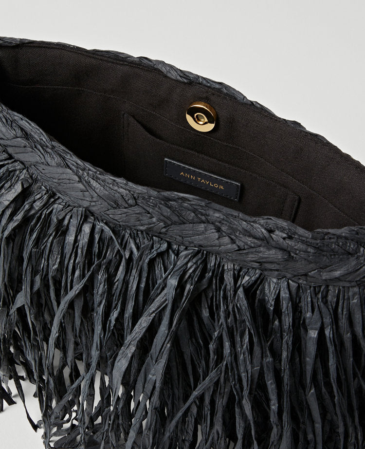 Raffia Fringe Clutch