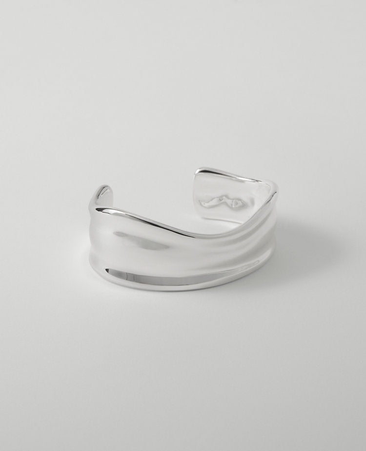 Wavy Textured Metal Cuff Bracelet