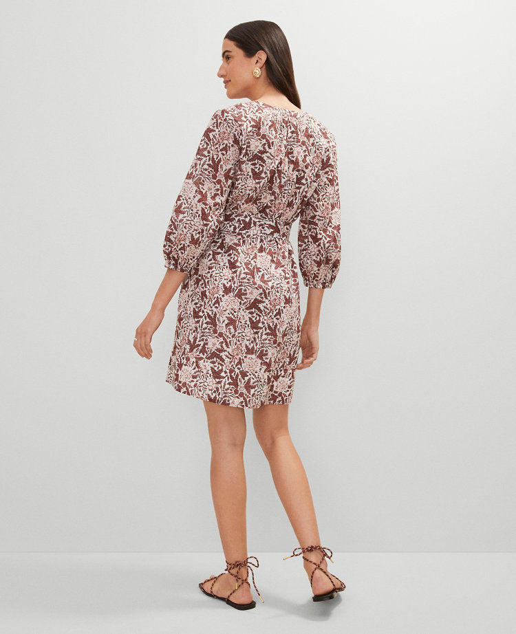 Petite Weekend Collection Floral Puff Sleeve Dress