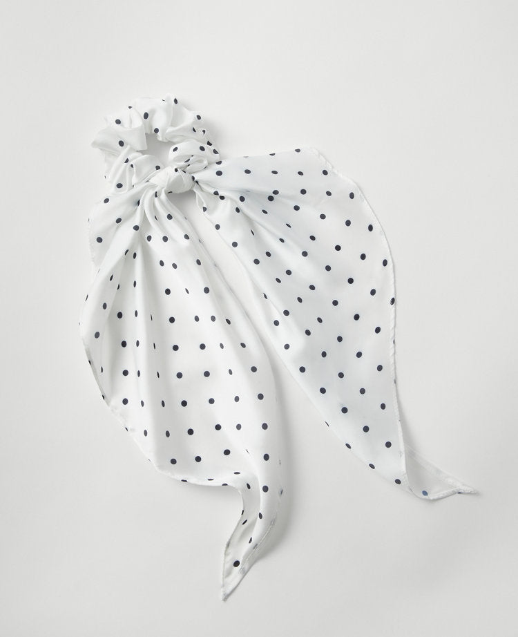Dotted Silk Scrunchie