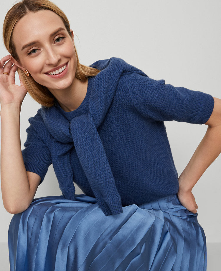 Satin Pleated Midi Skirt
