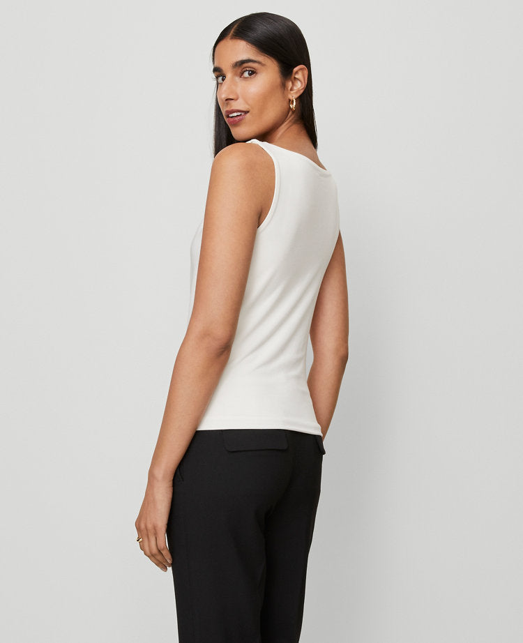 Petite Draped Cowl Neck Top