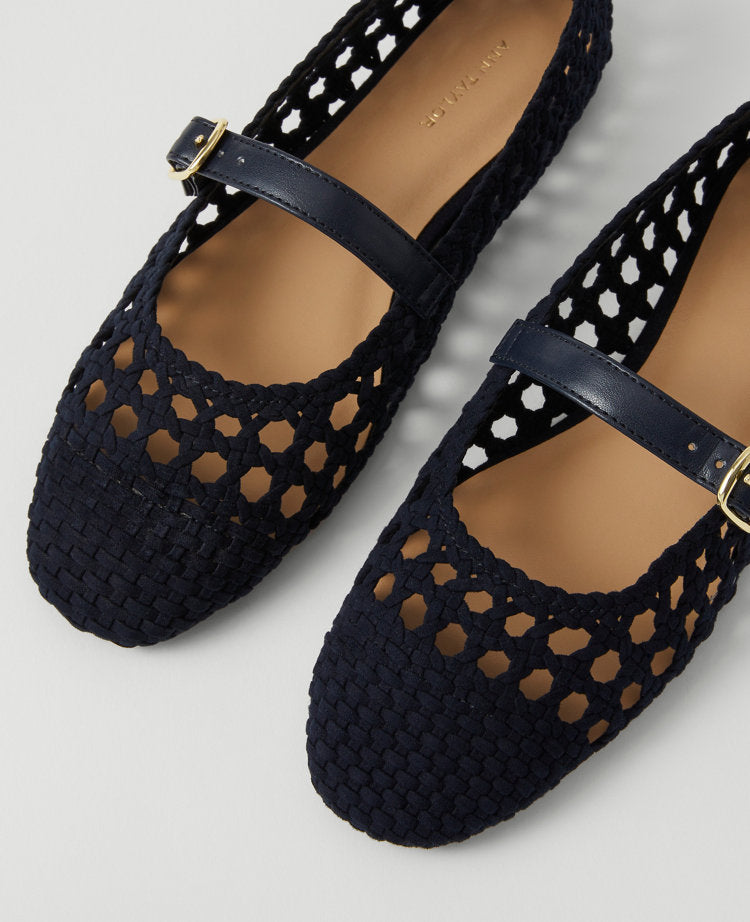 Woven Mary Jane Ballet Flats
