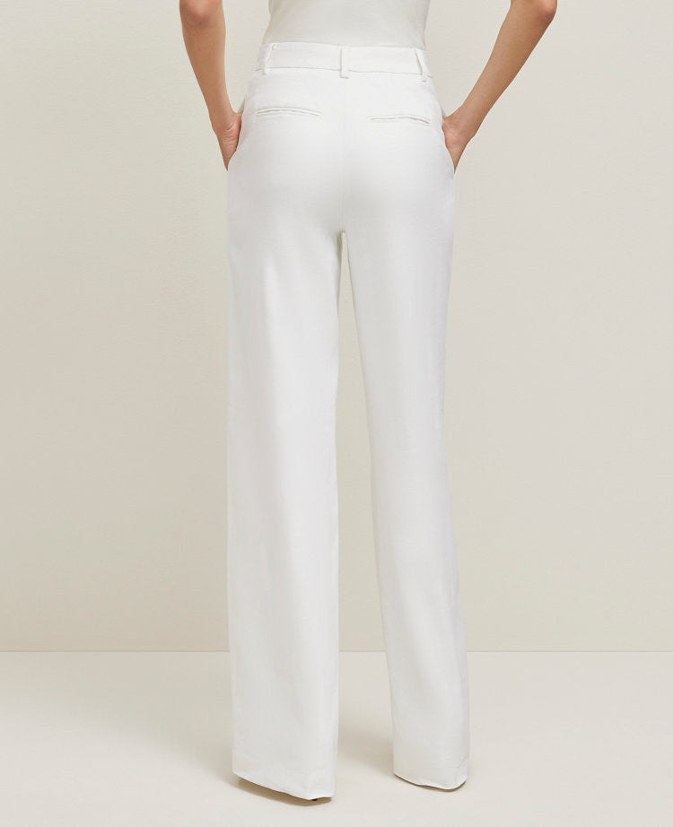The Petite Wide-Leg Pant in Herringbone Linen Blend