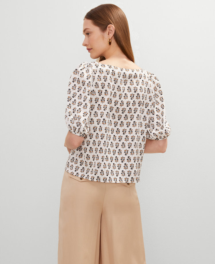 Floral Boatneck Popover
