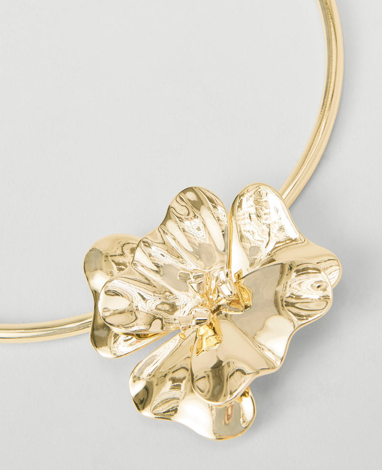 Metal Flower Statement Necklace
