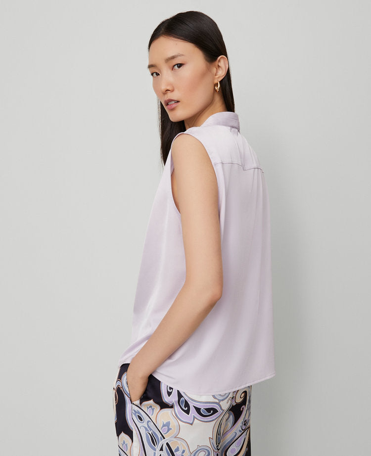 Petite Mixed Media V-Neck Top