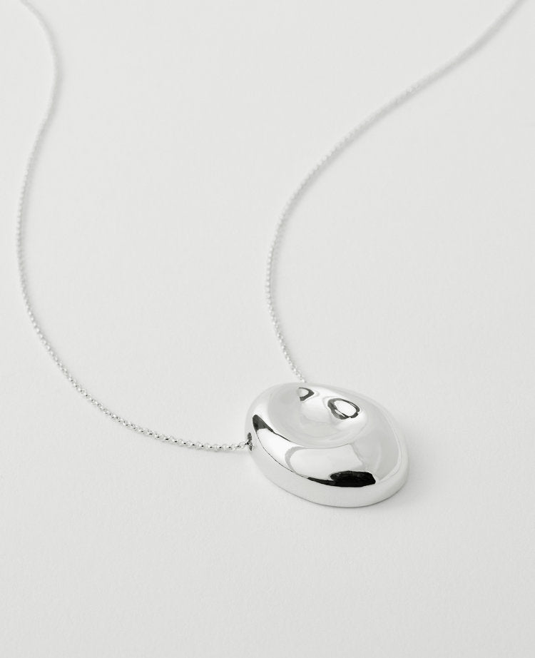 Metal Disc Pendant Necklace