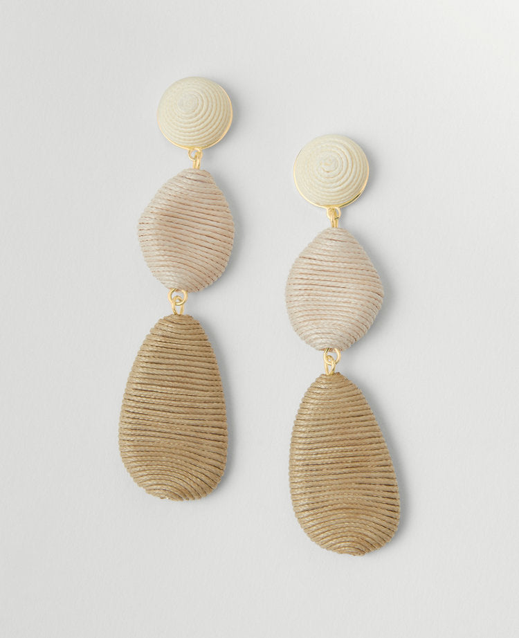 Triple Drop Thread Wrapped Earrings