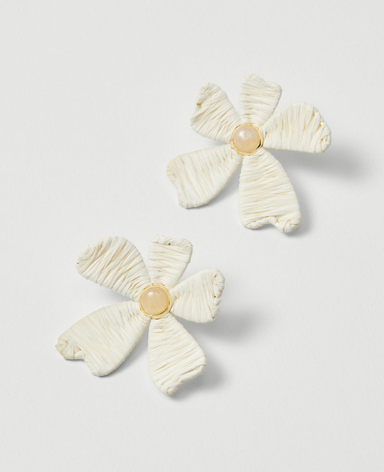 Raffia Flower Stud Earrings