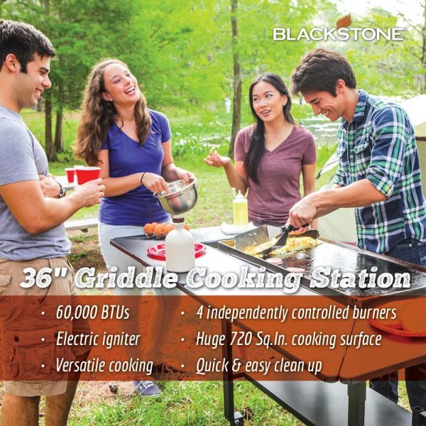 Blackstone 4-Burner 36′′ Griddle Cooking Station With Side Shelves