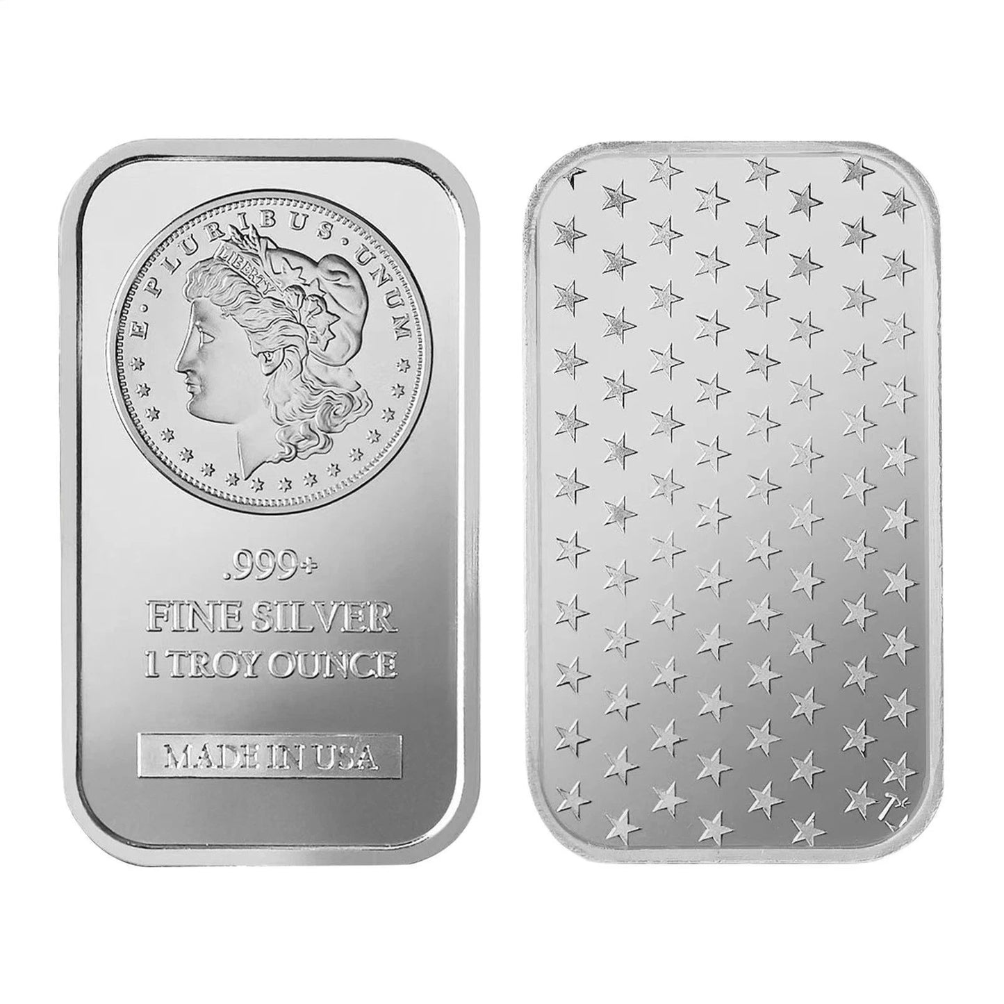 Last Day 60% OFF🔥 【 LOT OF 10 】1 oz SilverTowne Morgan Silver Bar – Iconic Lady Liberty Design in .999 Fine Silver