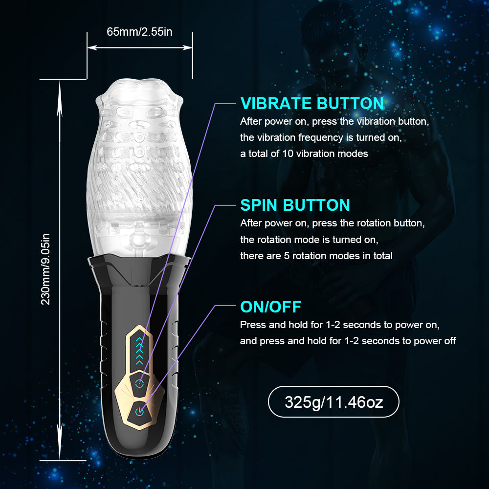 Rotating Male Masturbator Sucking Vibration Glans Trainer