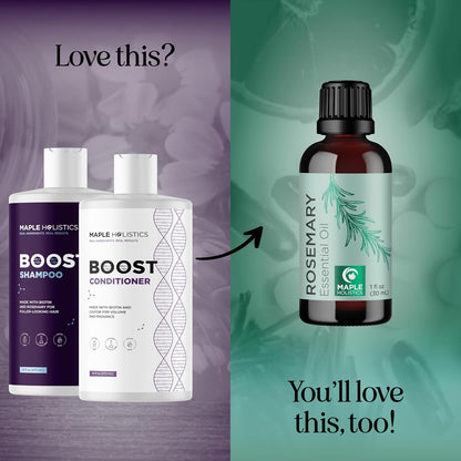Volumizing Biotin Shampoo and Conditioner Set - Sulfate Free Shampoo and Conditioner for Dry Damaged Hair Care - Thinning Hair Shampoo and Conditioner with Nourishing Biotin and Rosemary Oil (8oz)