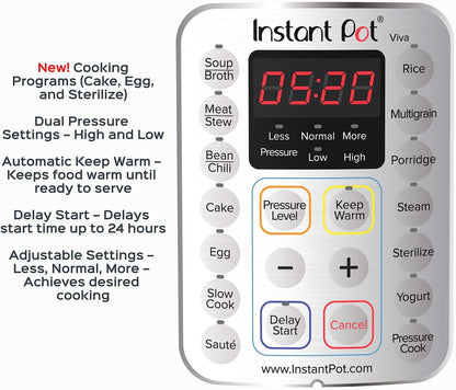 Instant Pot Duo Plus 9-in-1 Electric Pressure Cooker, Slow Cooker, Rice Cooker, Steamer, Sauté, Yogurt Maker, Warmer & Sterilizer, Includes App With Over 800 Recipes, Stainless Steel/Black, 8 Quart