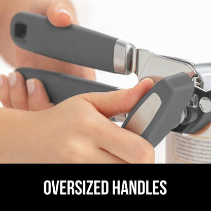 The Original Gorilla Grip Heavy Duty Stainless Steel Smooth Edge Manual Can Opener and Bottle Openers, Soft Handle, Rust Proof Oversized Handheld Easy Turn Knob, Multifunctional Kitchen Tool, Black