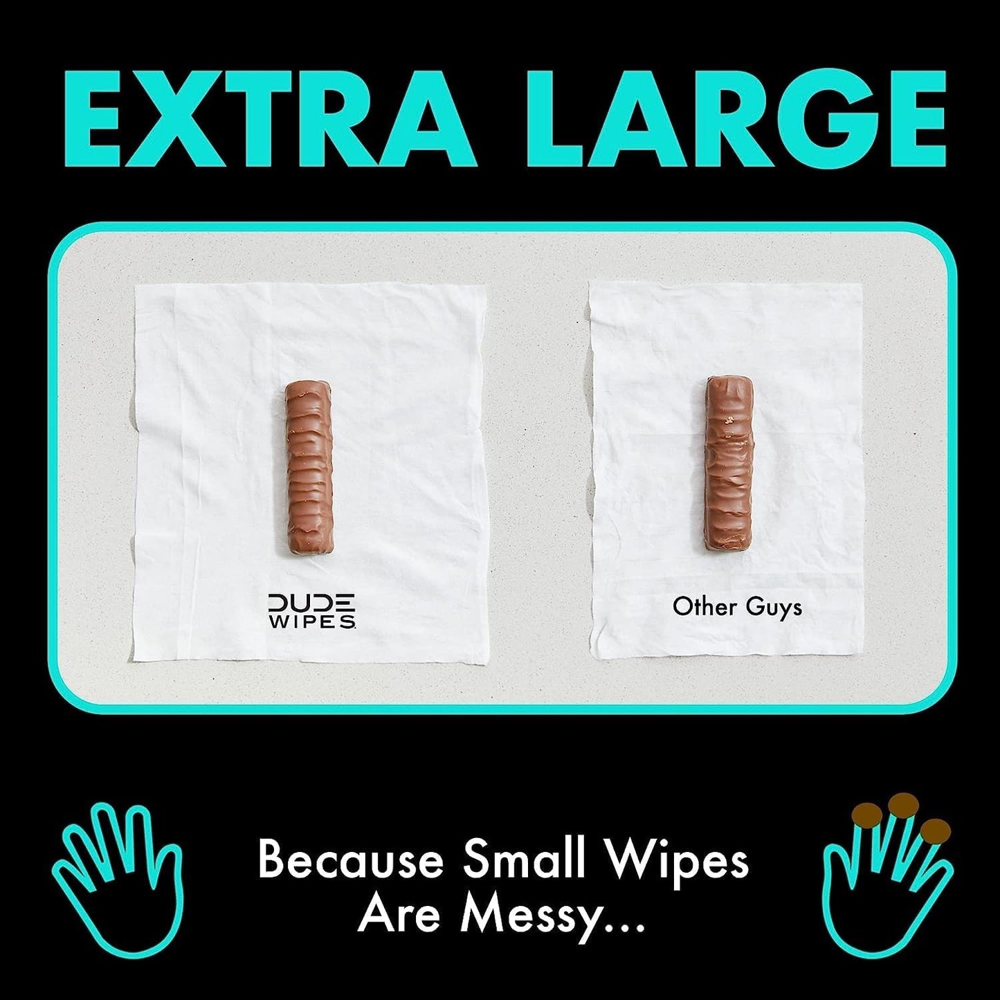 DUDE Wipes - Flushable Wipes - 144 Wipes - Unscented Extra-Large Adult Wet Wipes - Vitamin-E & Aloe for at-Home Use - Septic and Sewer Safe, 48 Count (Pack of 3)