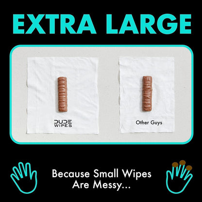 DUDE Wipes - Flushable Wipes - 144 Wipes - Unscented Extra-Large Adult Wet Wipes - Vitamin-E & Aloe for at-Home Use - Septic and Sewer Safe, 48 Count (Pack of 3)