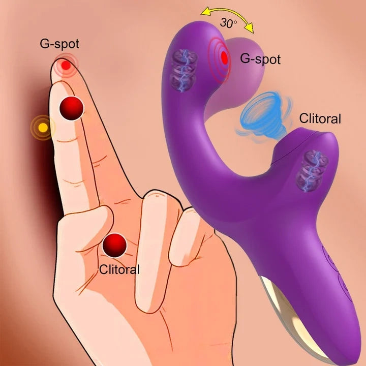 HOT DEAL - 2 IN 1 CLITORAL SUCKING VIBRATOR FEMALE FOR WOMEN
