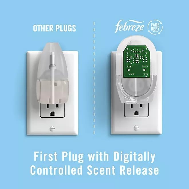 Febreze Plug in Air Fresheners, Gain Original Scent, Odor Eliminator for Strong Odors, Scented Oil Refill (3 Count)