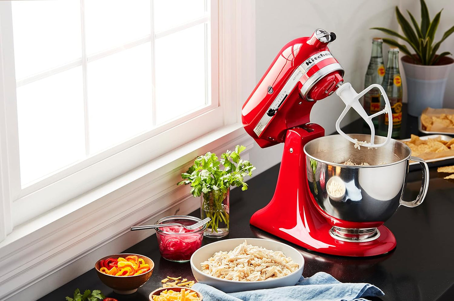 KitchenAid Artisan Series 5 Quart Tilt Head Stand Mixer with Pouring Shield KSM150PS, Removable bowl, Aqua Sky