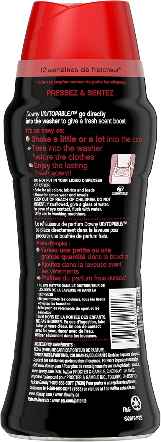 Downy Unstopables In Wash Scent Booster Beads, Fresh Scent, 24 oz, Downy Scent Booster Beads, Unstoppable Laundry Beads, Odor Protection