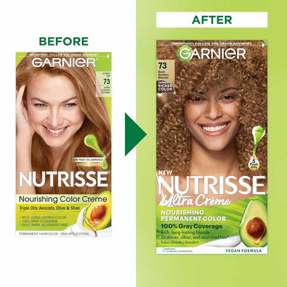 Garnier Hair Color Nutrisse Nourishing Creme, 40 Dark Brown (Dark Chocolate) Permanent Hair Dye, 1 Count (Packaging May Vary)