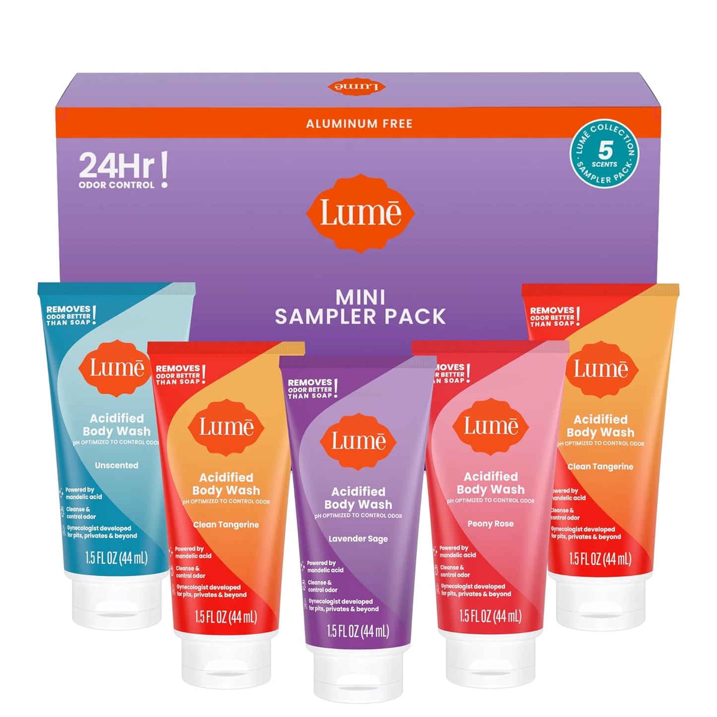 Lume Acidified Body Wash - 24 Hour Odor Control - Removes Odor Better than Soap - Moisturizing Formula - Formulated Without SLS or Parabens - OB/GYN Developed - 8.5 ounce (Peony Rose)