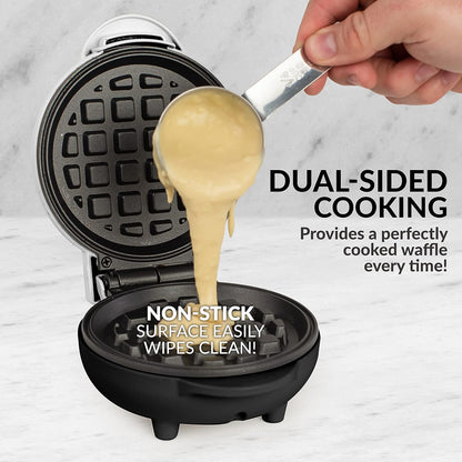 Nostalgia MyMini Cars and Trucks Shape Electric Waffle Maker, 5-Inch Non-Stick Griddle for Waffles, Hash Browns, Eggs, and More, Yellow