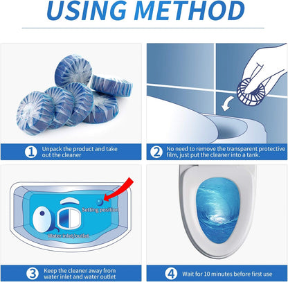 Vacplus Automatic Toilet Bowl Cleaner Tablets, Bathroom Toilet Tank Cleaner (12 PACK), VA-T165