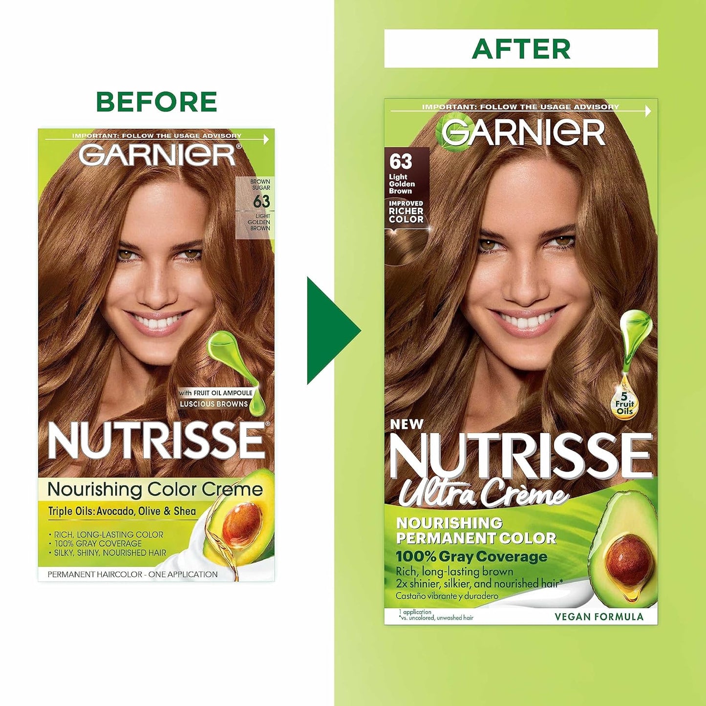 Garnier Hair Color Nutrisse Nourishing Creme, 40 Dark Brown (Dark Chocolate) Permanent Hair Dye, 1 Count (Packaging May Vary)