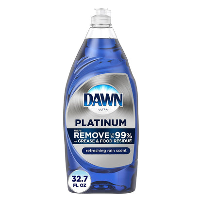 Dawn Platinum Dishwashing Liquid Dish Soap, Refreshing Rain Scent, 32.7 fl oz